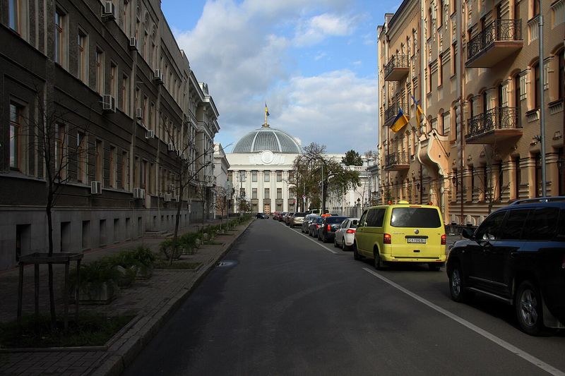 Clădirea Radei Supreme a Ucrainei, pe strada Hrușevski din Kiev