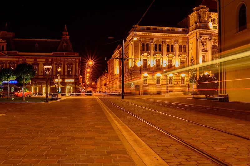 Piața Unirii din Oradea, noaptea