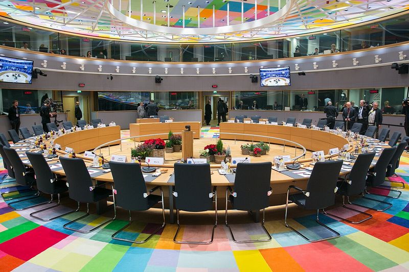 Masa reuniunii Consiliului European de la Bruxelles